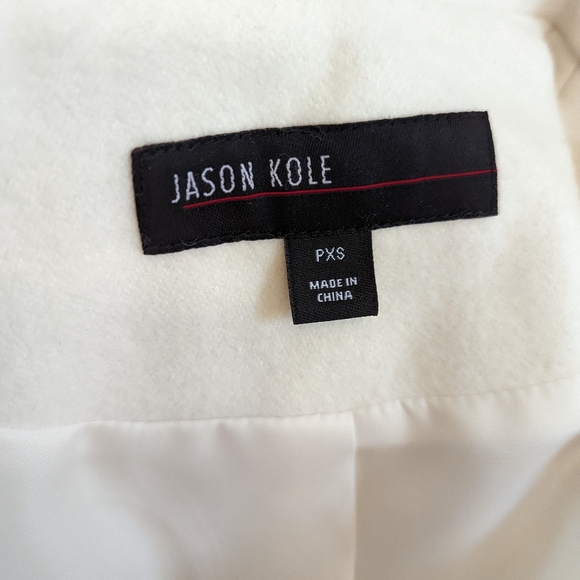 Jason Kole cream wool blend winter coat size XS petite - Picture 5 of 7